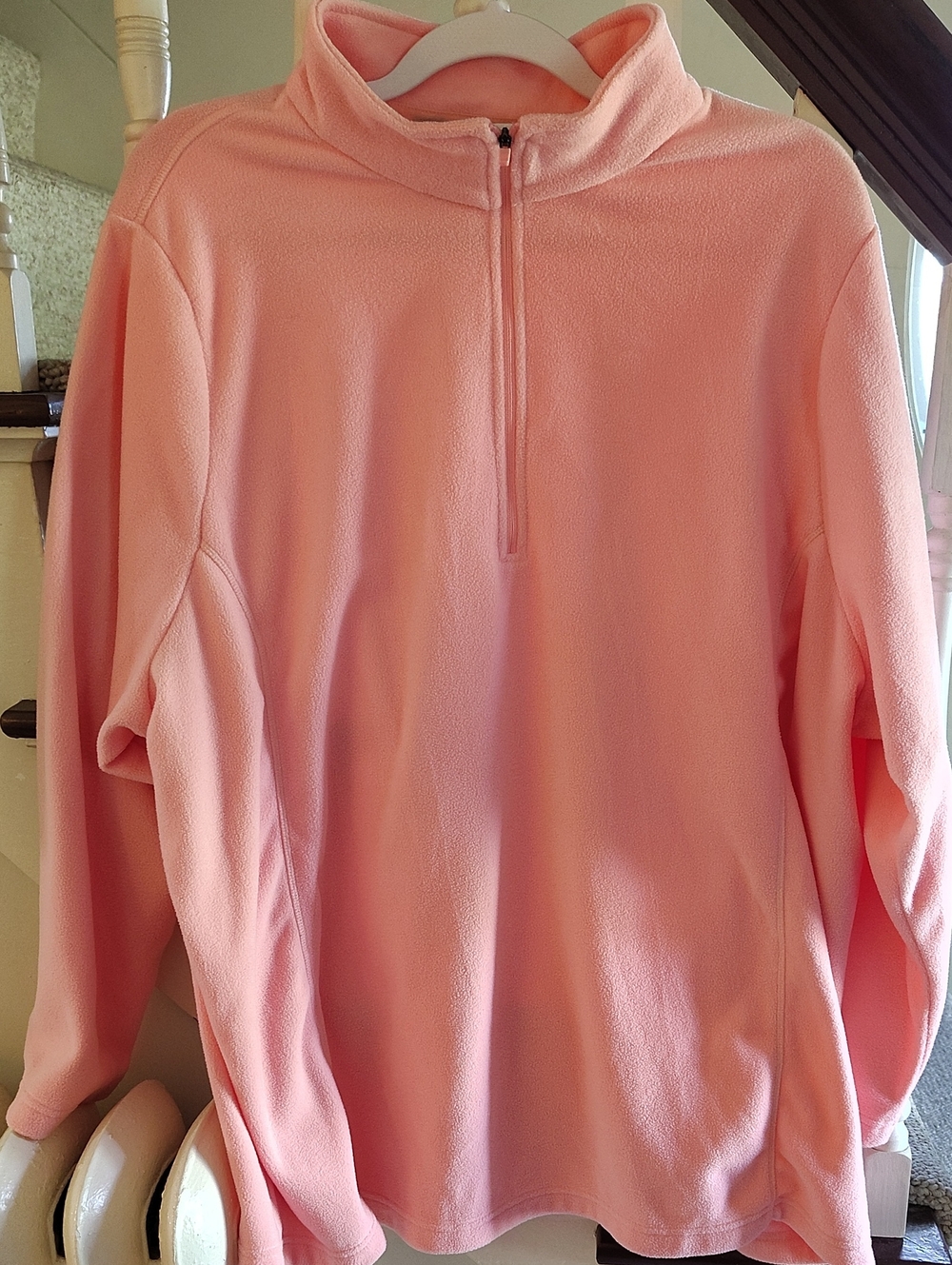 Lands' End Light Pink Half-Zip Fleece Pullover